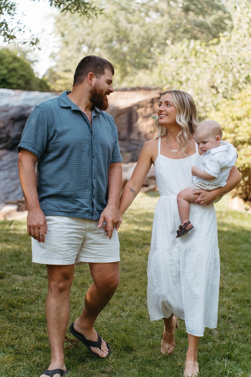 Family walking together during a session